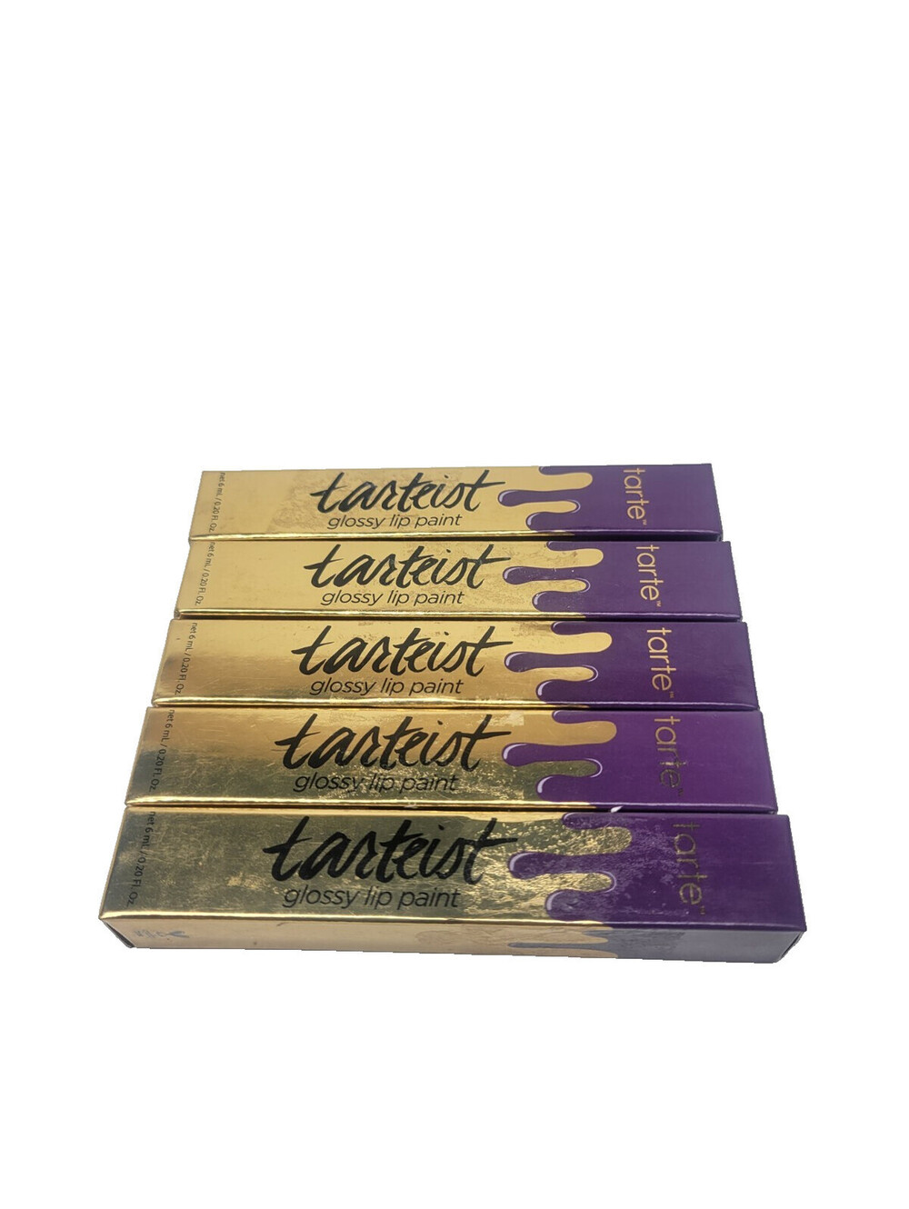 5 x Tarte Tartiest Glossy Lip Paint POISON ( Black Plum ) Full Size 6mL